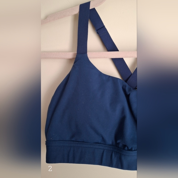 Under armour womens blue small cross back athletic active padded sports bra run - Picture 5 of 7